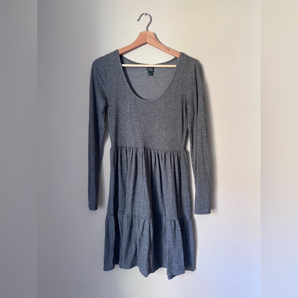 tiered gray dress